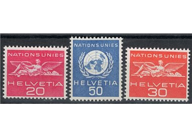 SVIZZERA 1959 Francobolli di servizio, Nazioni Unite 3v MNH**