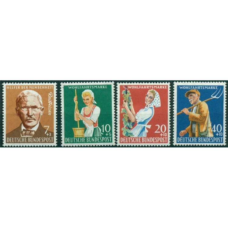 GERMANIA BRD 1958 Beneficenza, Friedrich Raiffesen 4v MH*