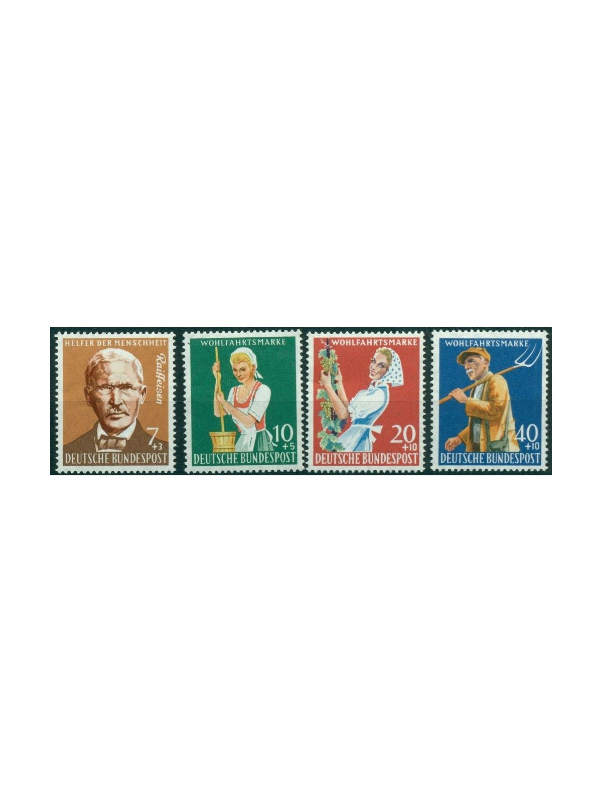 GERMANIA BRD 1958 Beneficenza, Friedrich Raiffesen 4v MH*