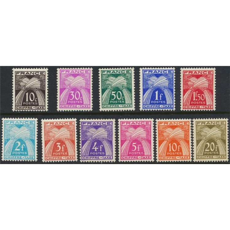FRANCE 1943-46 Postage Due (Sheaves of Wheat) 11v MH*