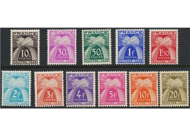 FRANCE 1943-46 Postage Due (Sheaves of Wheat) 11v MH*
