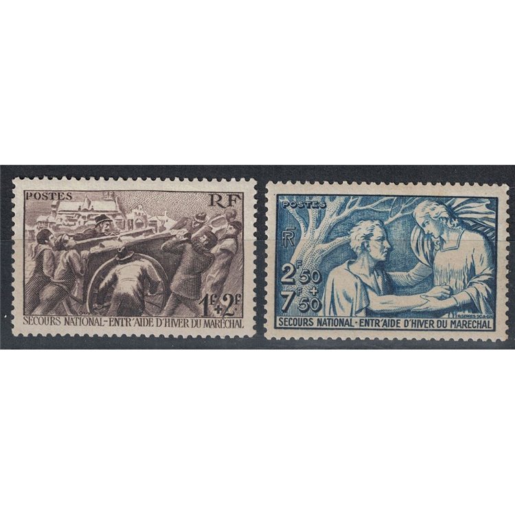 FRANCIA 1941 Pro Soccorso Nazionale 2v MH*