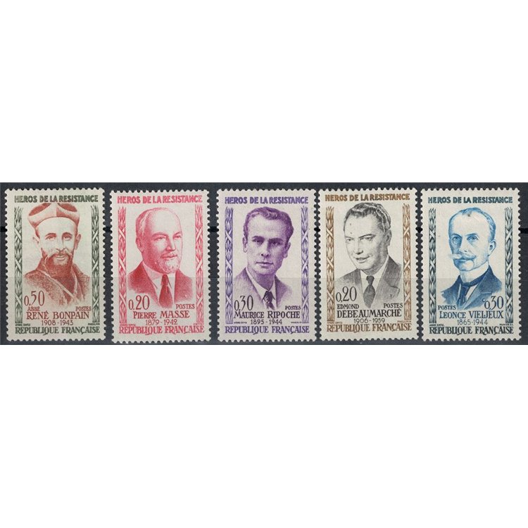 FRANCIA 1960 Eroi della resistenza 5v MH*