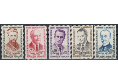 FRANCIA 1960 Eroi della resistenza 5v MH*