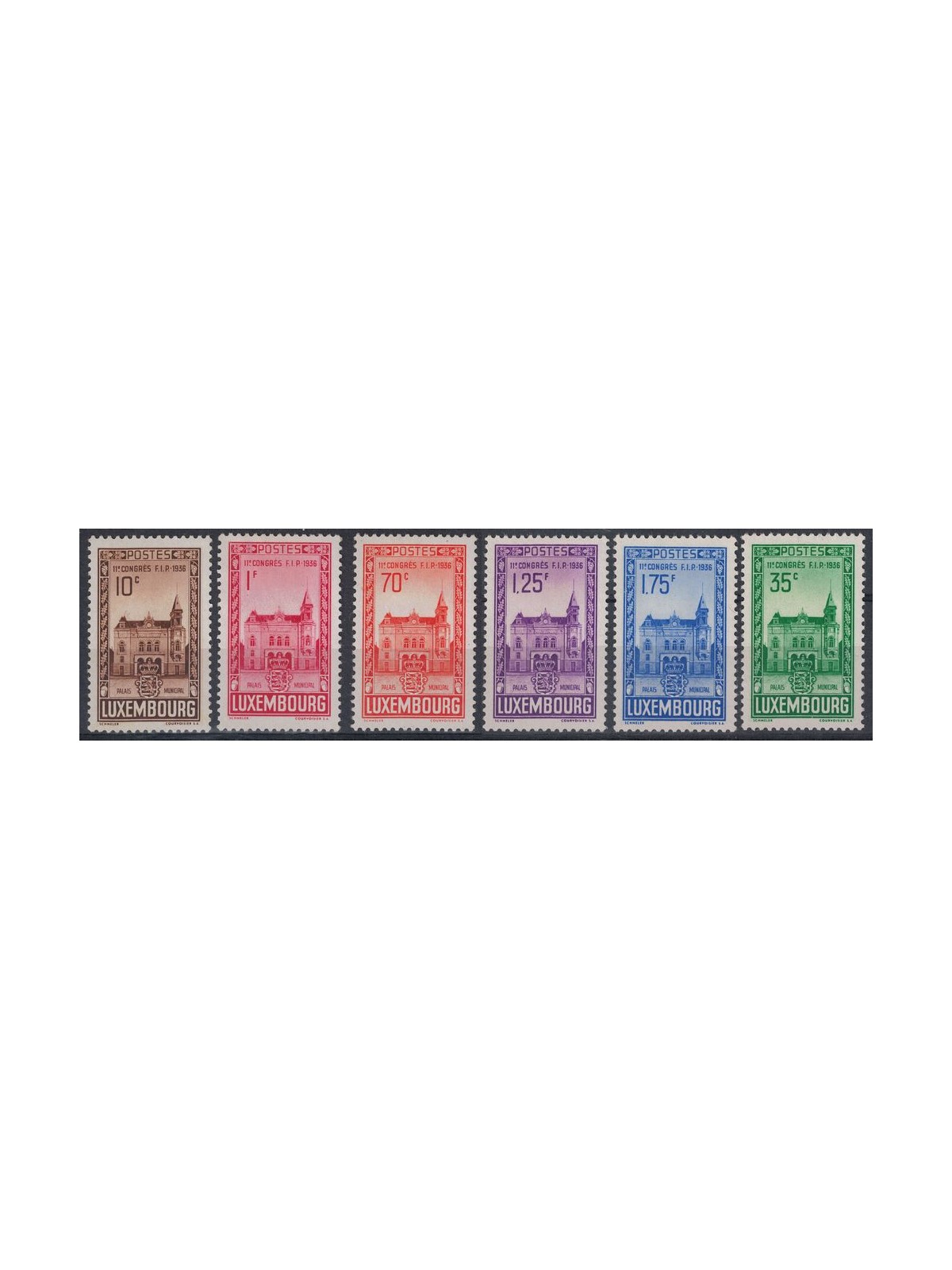 LUXEMBOURG 1936 International Federation of Philately 6v MH*