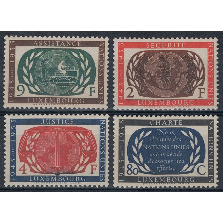 LUXEMBOURG 1955 Charter of the United Nations 4v MH*