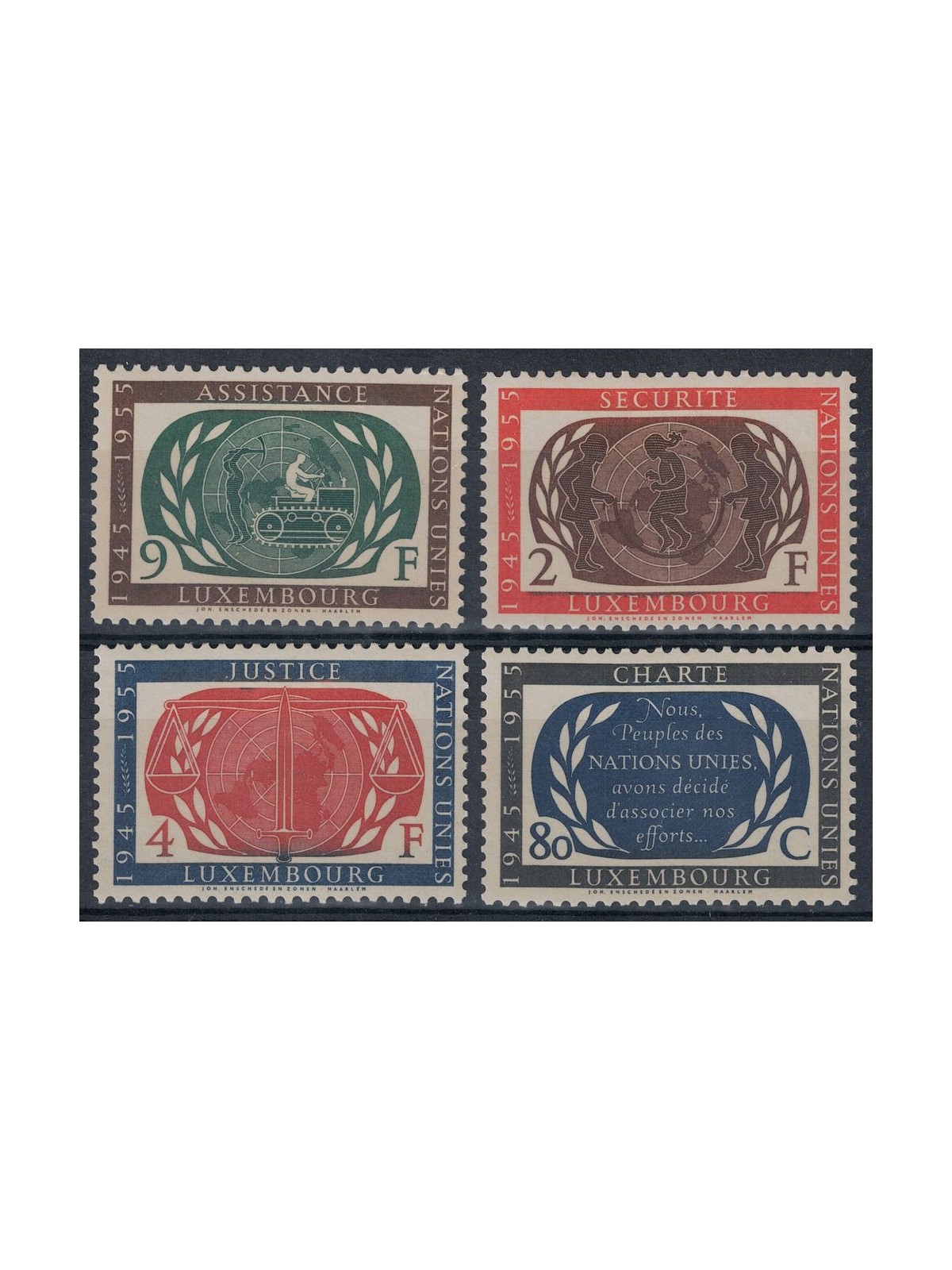 LUXEMBOURG 1955 Charter of the United Nations 4v MH*