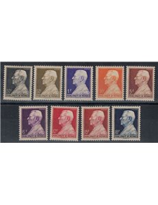 MONACO 1948-49 Effigy of Louis II 9v MNH**