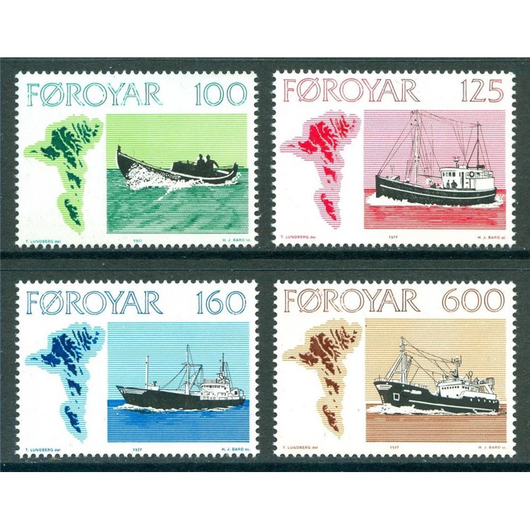FAROER 1977 National fishing vessels 4v MNH**