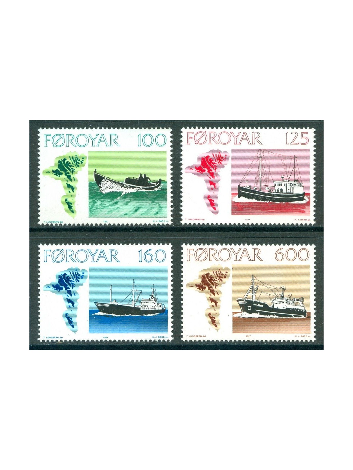 FAROER 1977 National fishing vessels 4v MNH**