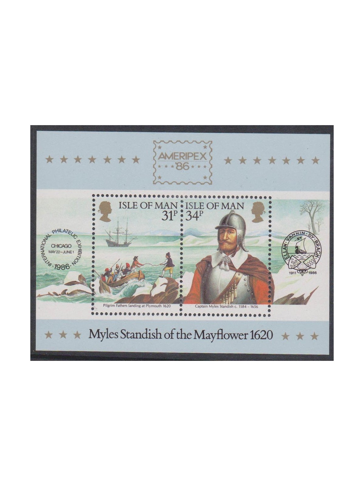 MAN 1986 Ameripex, philatelic exhibition 1 s/s MNH**