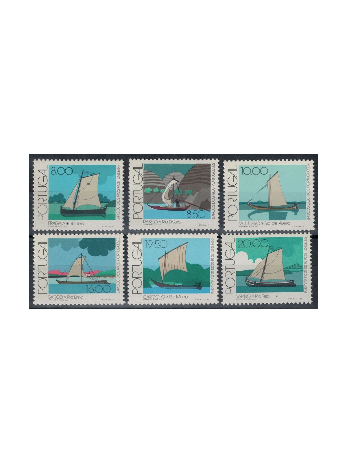 PORTUGAL 1981 River vessels 6v MNH**