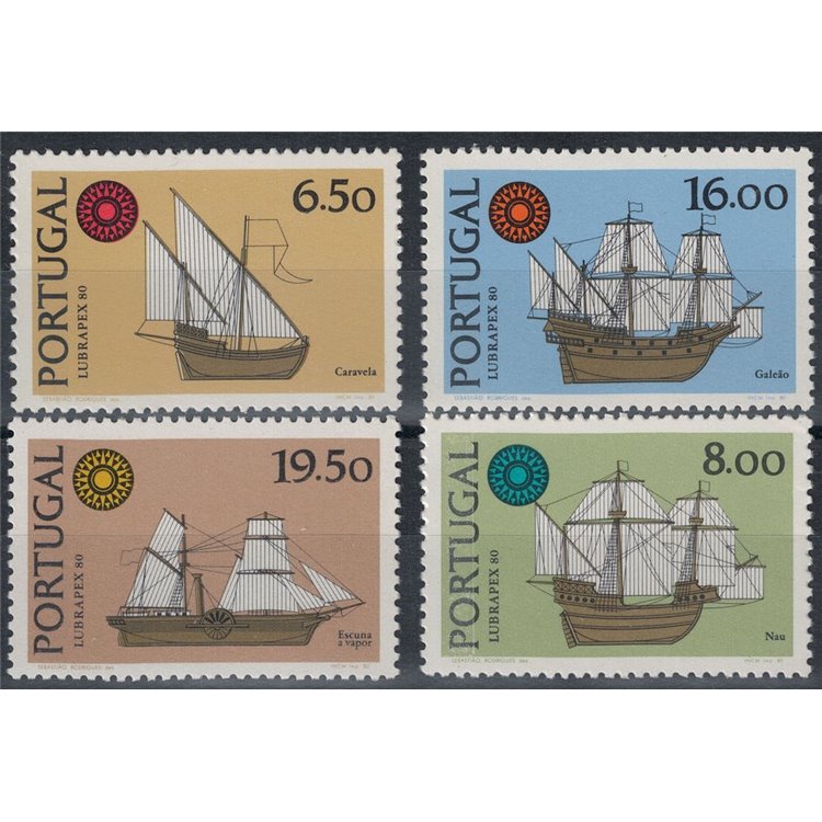 PORTUGAL 1980 Lubrapex, philatelic exhibition 4v MNH**