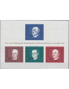 GERMANIA BRD 1968 Konrad Adenauer 1 BF MNH**