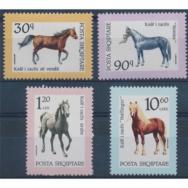 ALBANIA 1992 Horse Breeds 4v MNH**
