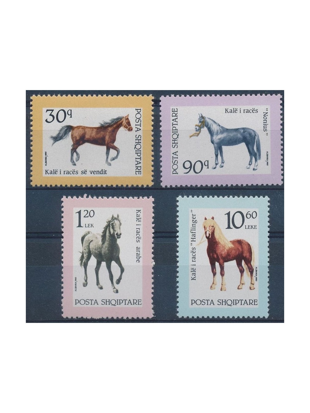 ALBANIA 1992 Horse Breeds 4v MNH**