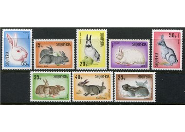 ALBANIA 1967 Fauna, rabbits 8v MNH**