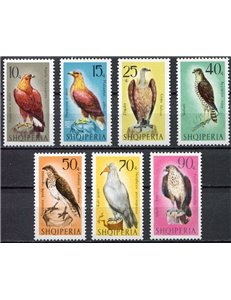 ALBANIA 1966 Fauna, uccelli rapaci 7v MNH**