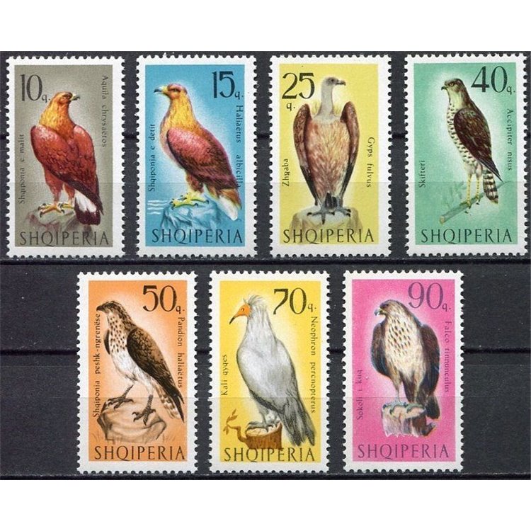 ALBANIA 1966 Fauna, birds of prey 7v MNH**