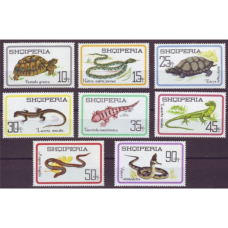 ALBANIA 1966 Fauna, reptiles 8v MNH**