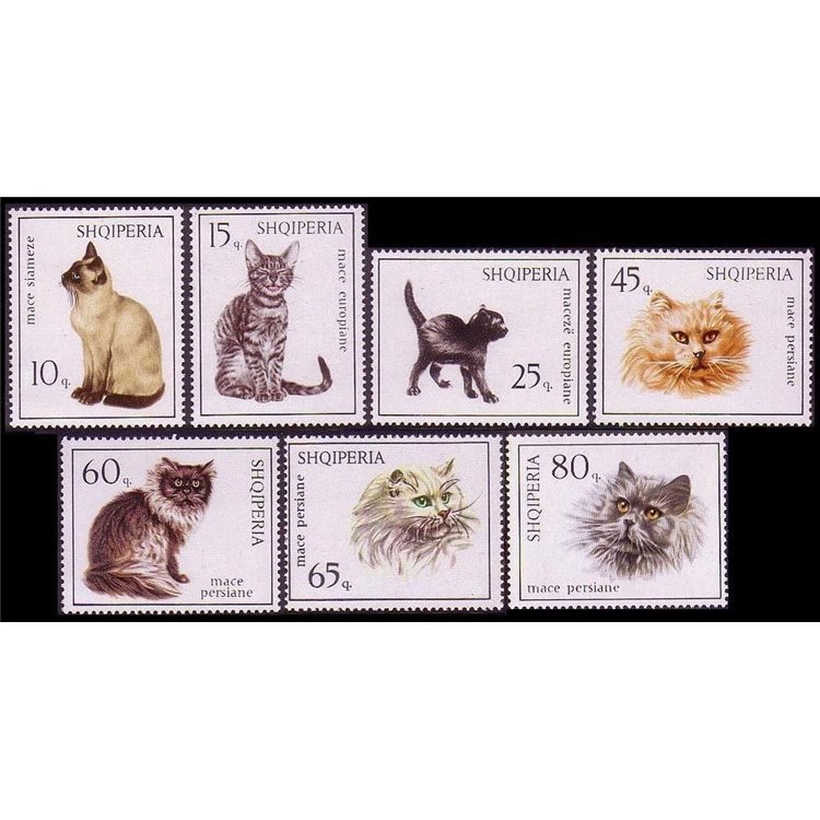 ALBANIA 1966 Fauna, gatti 7v MNH**