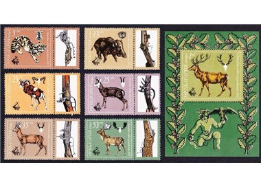 BULGARIA 1981 International Hunting Exhibition 6v + 1 s/s MNH**