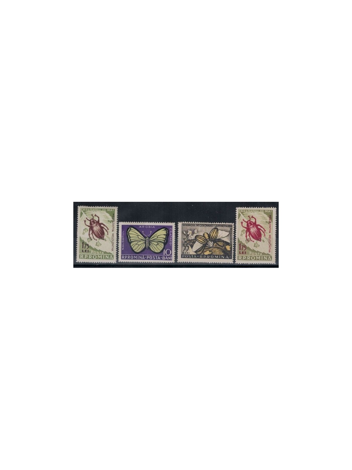 ROMANIA 1956 Insetti 4v MNH**