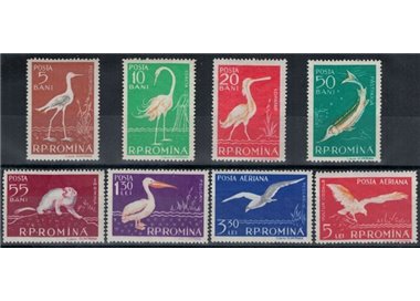 ROMANIA 1957 Fauna, animali 8v MNH**