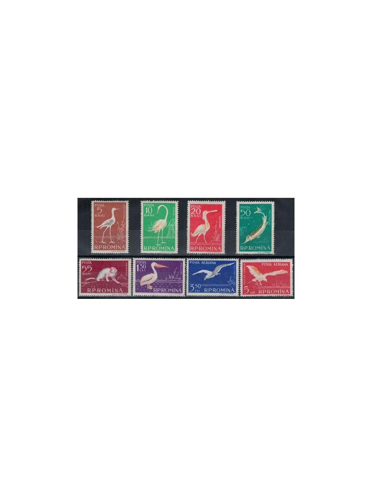 ROMANIA 1957 Fauna, animali 8v MNH**