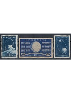 ROMANIA 1959 Razzi cosmici 3v MNH**
