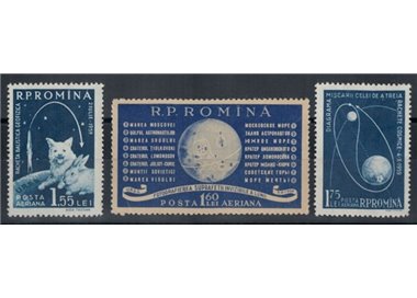ROMANIA 1959 Razzi cosmici 3v MNH**