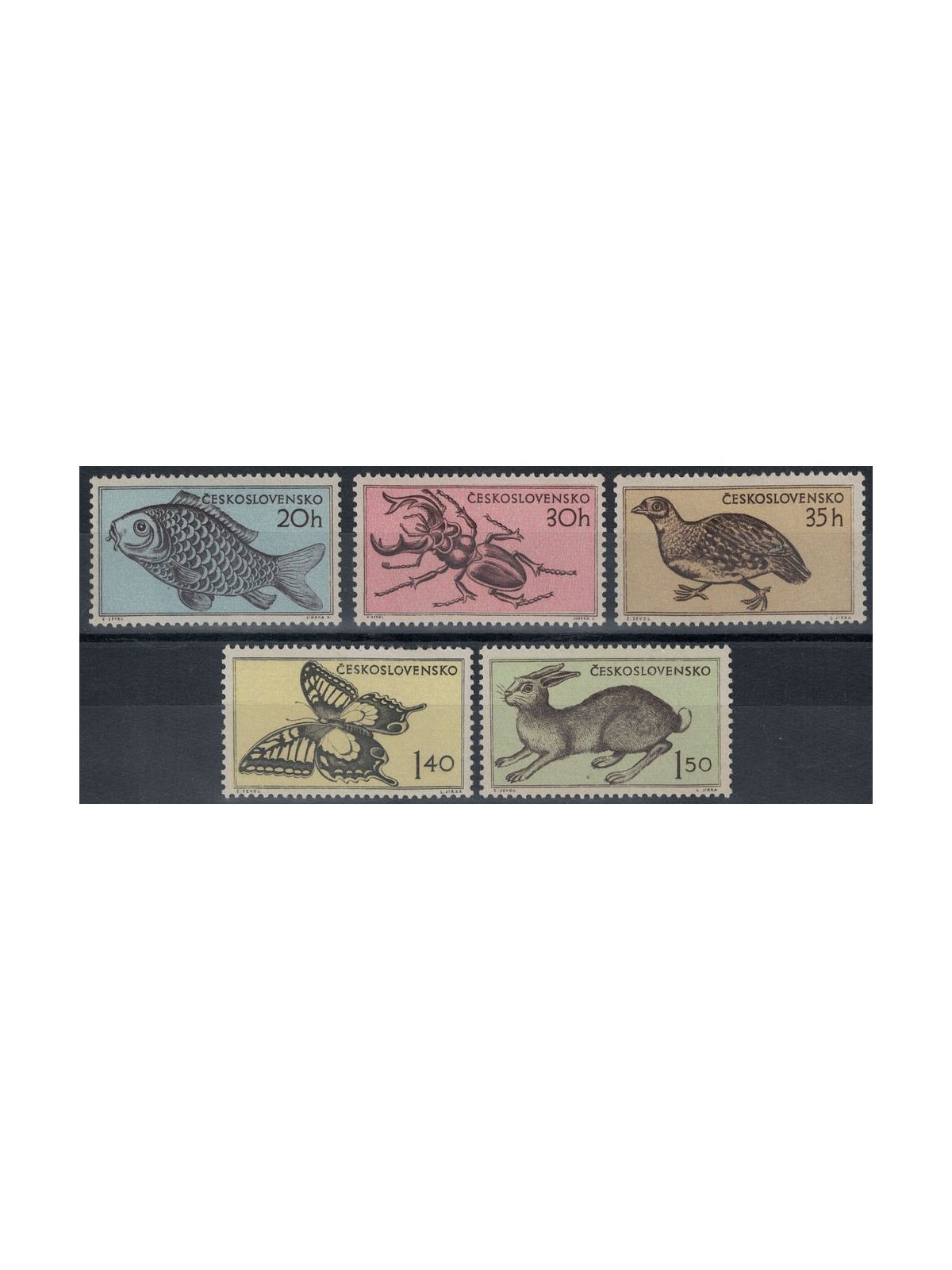 CECOSLOVACCHIA 1955 Animali 5v MNH**