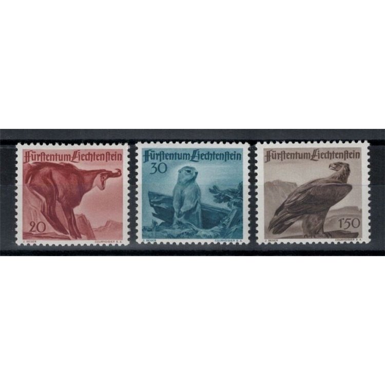 LIECHTENSTEIN 1947 Fauna, 2nd series 3v MNH**