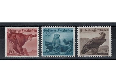 LIECHTENSTEIN 1947 Fauna, 2ª serie 3v MNH**