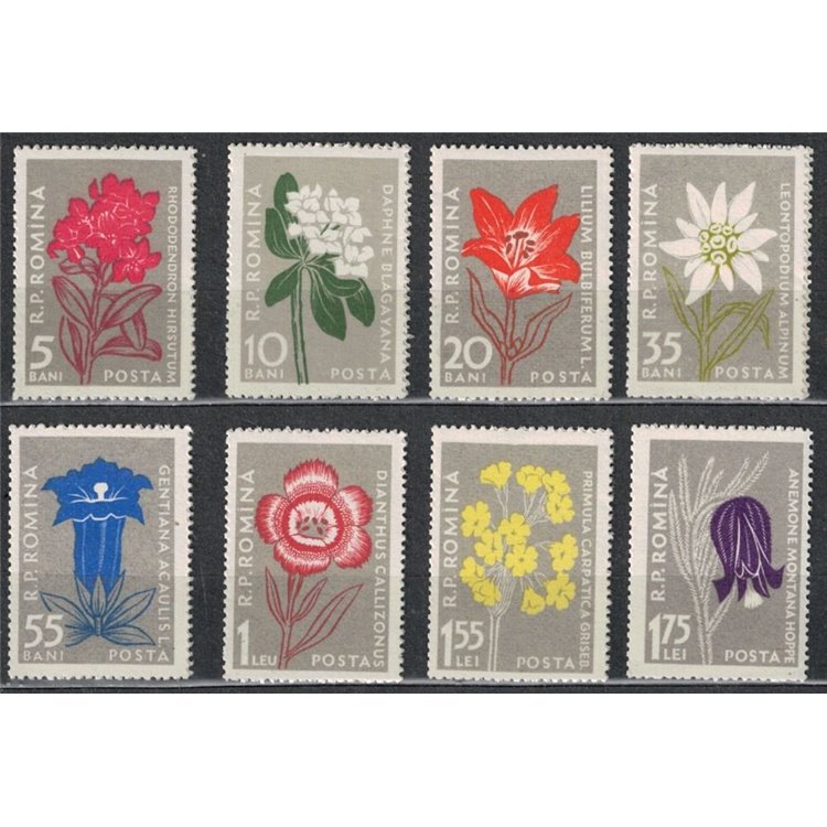 ROMANIA 1957 Flora, flowers 8v MNH**