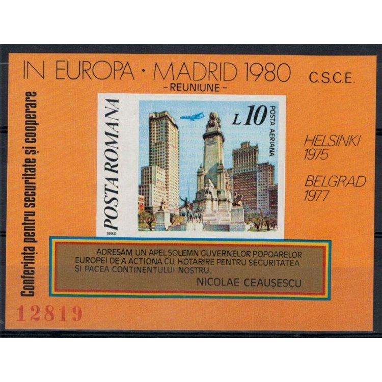 ROMANIA 1980 Security Conference 1 s/s MNH**