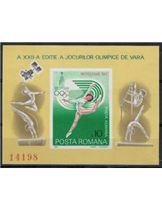 ROMANIA 1980 Olimpiadi di Mosca 1 BF MNH**