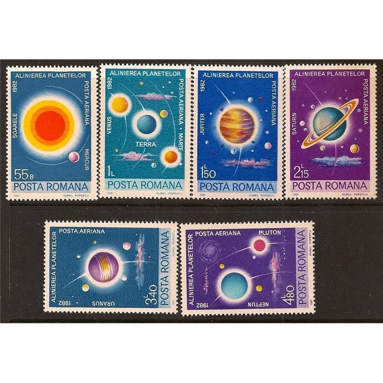 ROMANIA 1981 Alignment of the planets 6v MNH**