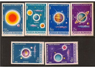ROMANIA 1981 Allineamento dei pianeti 6v MNH**