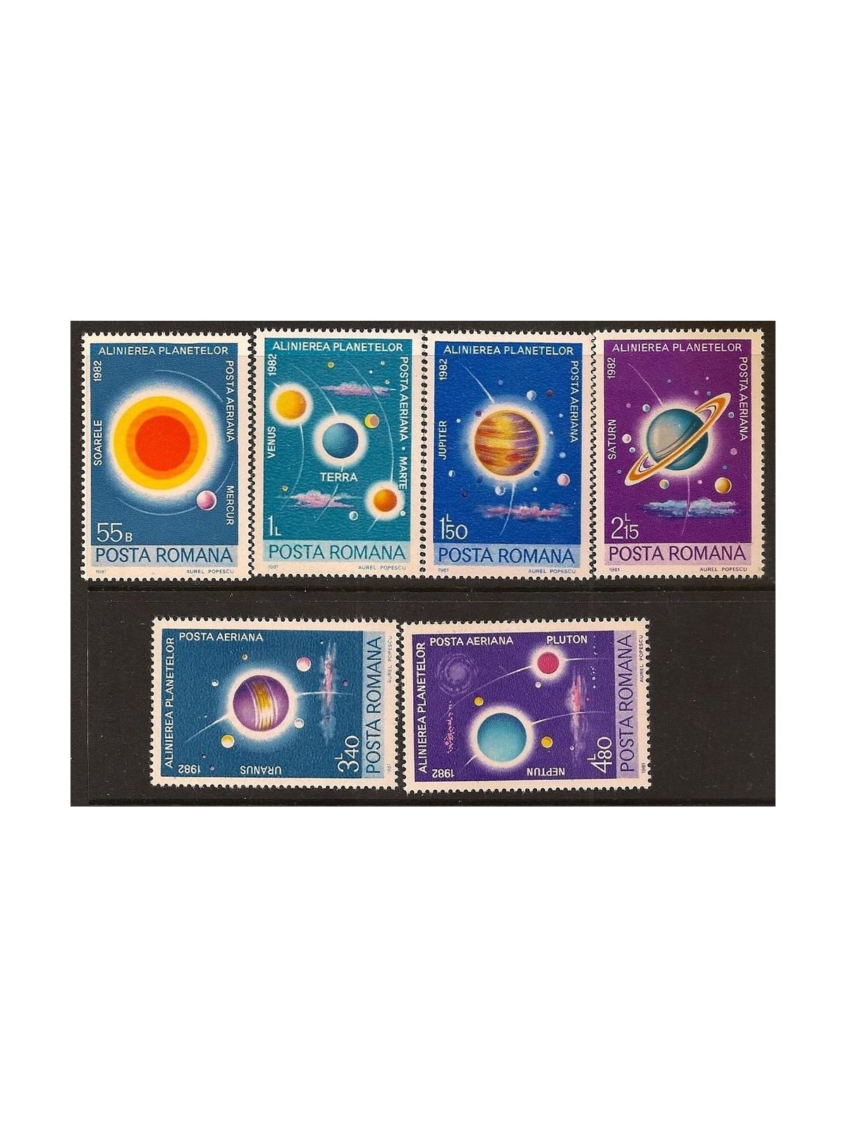 ROMANIA 1981 Alignment of the planets 6v MNH**