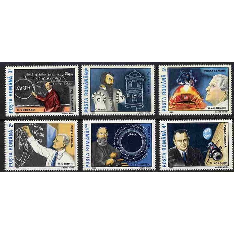 ROMANIA 1989 Anniversario del primo uomo sulla luna 6v MNH**