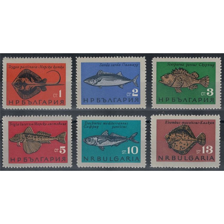 BULGARIA 1965 Pesci 6v MNH**