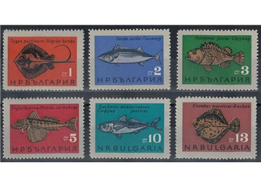 BULGARIA 1965 Pesci 6v MNH**