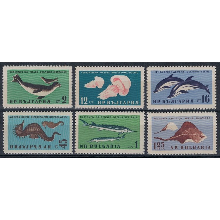 BULGARIA 1961 Fauna of the Black Sea 6v MNH**