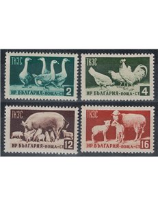 BULGARIA 1955 Propaganda economica, animali da allevamento 4v MNH**