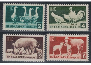 BULGARIA 1955 Propaganda economica, animali da allevamento 4v MNH**