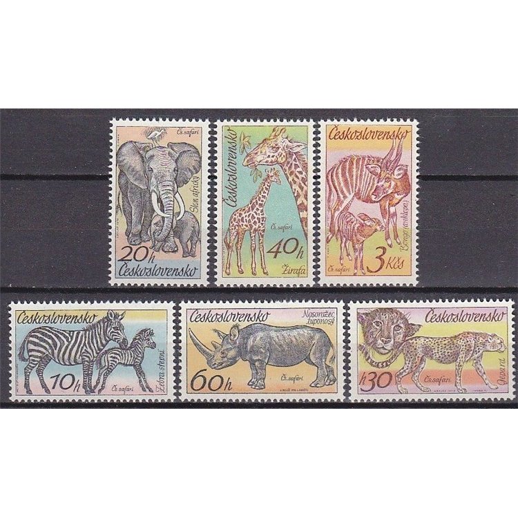 CECOSLOVACCHIA 1976 Safari, animali africani 6v MNH**