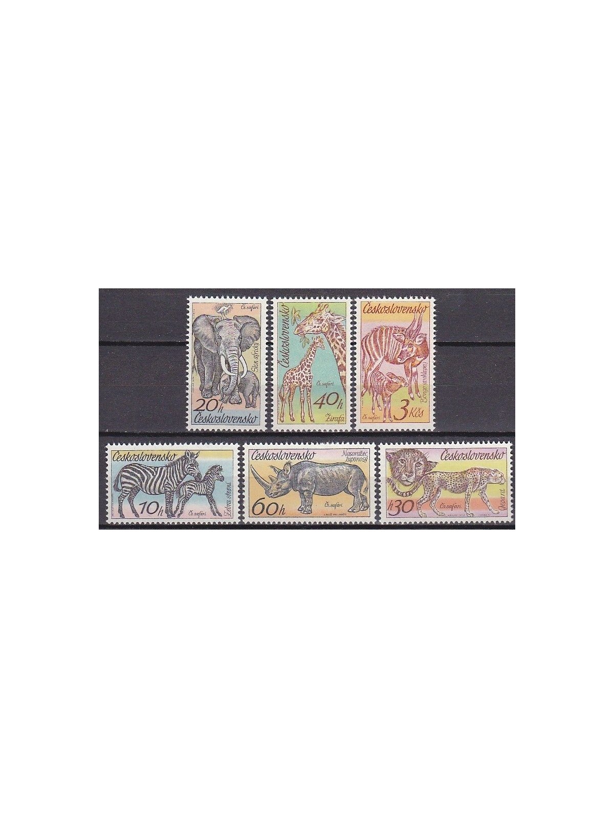 CZECHOSLOVAKIA 1976 Safari, African animals 6v MNH**