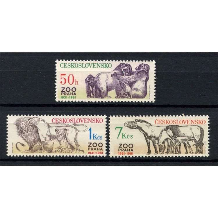 CZECHOSLOVAKIA 1981 Prague Zoo, animals 3v MNH**