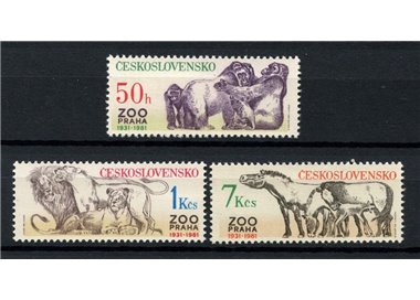 CECOSLOVACCHIA 1981 Zoo di Praga, animali 3v MNH**